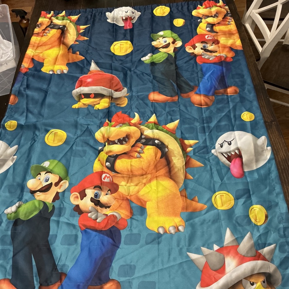 Nintendo Super Mario Bros Movie Window Drape Curtain Panel Mario Luigi 64x42